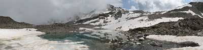 Melting snow at Winterlucke, Albula Alps,  Switzerland