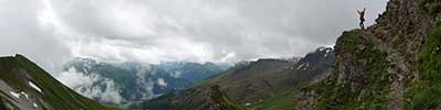 On our way tot he summit of Casanna, Albula Alps, Switzerland