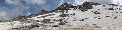 Melting snow at Winterlucke, Albula Alps,  Switzerland